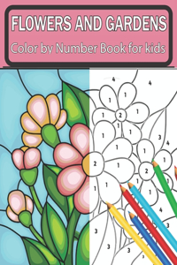 Flowers and Gardens Color By Number Book For Kids