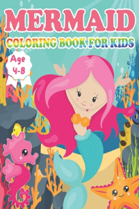 Mermaid coloring book for kids Age 4-8