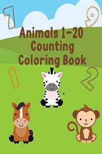 Animals 1-20 Counting Coloring Book
