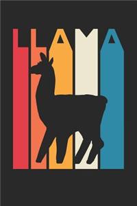 Vintage Llama Notebook - Gift for Animal Lover - Colorful Llama Diary - Retro Llama Journal