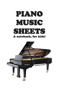 Piano music sheet for kids, a notebook!