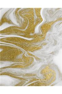 Liquid Gold Marble Composition Notebook - Large Ruled Notebook - 8x10 Lined Notebook (Softcover Journal / Notebook / Diary)