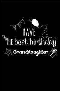Have the best birthday Granddaughter Journal Gift