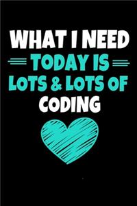 What I Need Today Is Lots Lots Of Coding