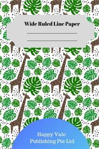 Cute Giraffe Theme Wide Ruled Line Paper