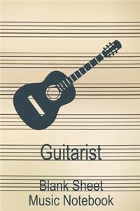 Guitarist Blank Sheet Music Notebook