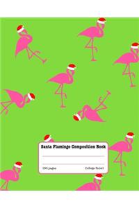 Santa Flamingo Composition Book