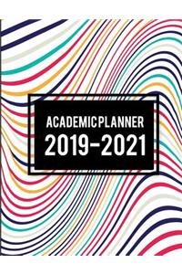 Academic Planner 2019-2021: Abstract Art Design, 8.5