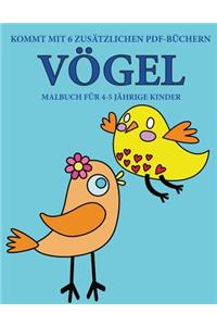 Malbuch für 4-5 jährige Kinder (Vögel)