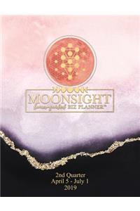 Moonsight Planner - Moon Phase Biz Calendar - 2019 (Daily - 2nd Quarter - April to July - Rose Quartz)