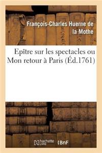 Epître Sur Les Spectacles Ou Mon Retour À Paris