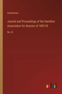 Journal and Proceedings of the Hamilton Association for Session of 1892-93
