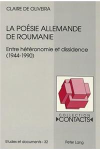 La Poésie Allemande de Roumanie