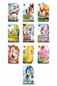 Animal Shaped Story Board Book - Set of 10 Story Books For Kids