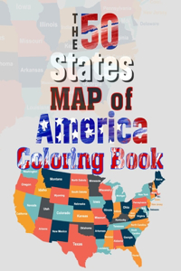The 50 States Map Of America Coloring Book