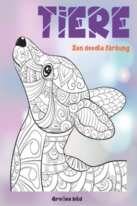 Zen Doodle Färbung - Großes Bild - Tiere