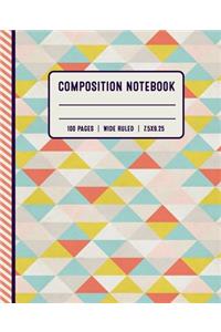 Composition Notebook 100 Pages Wide Ruled 7x5x9.25