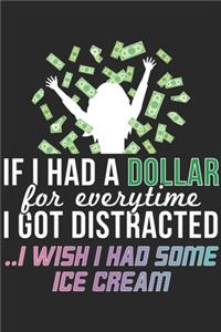 If I Had A Dollar For Everytime I Got Distracted I Wish I Had Some Ice Cream