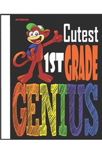Cutest 1st Grade Genius Monkey Notebook