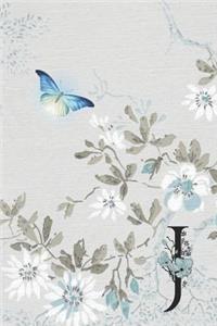 Undated 12 Month Weekly Planner - Serenity Butterfly in Flight Monogram Letter J