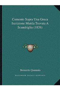 Comento Sopra Una Greca Iscrizione Mutila Trovata A Scandriglia (1826)