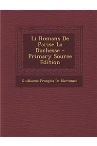 Li Romans de Parise La Duchesse