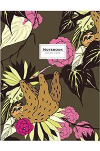 Dotted Journal Sloth Notebook: Pink and Brown Soft Cover (Cute Journal)