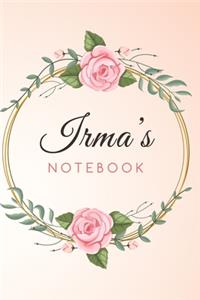 IRMA'S Customized Floral Notebook / Journal 6x9 Ruled Lined 120 Pages School Degree Student Graduation university