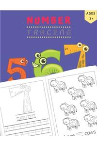 Number Tracing Practice Paper