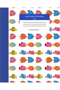 Wide Ruled Fish Notebook Composition Book