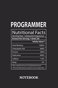 Nutritional Facts Programmer Awesome Notebook