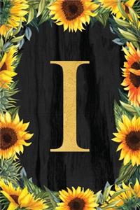 I - Monogrammed Sunflower Journal
