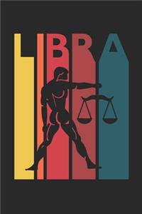 Retro Libra Notebook - Horoscope Journal - Zodiac Signs Diary - September October Birthday Libra Gift