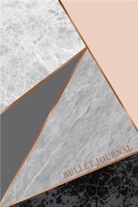 Bullet Journal: Marble + Gold Trendy Journal - 120-Page 1/4 Inch Dot Grid Notebook- 6 X 9 Marble & Gold Perfect Bound Softcover
