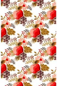 Bullet Journal: Vintage Fruit Pattern in Autumn Colors - Notebook with 160 Dot Grid Pages
