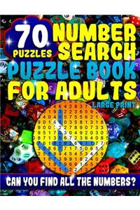Number Search Puzzle Book for Adults Large Print