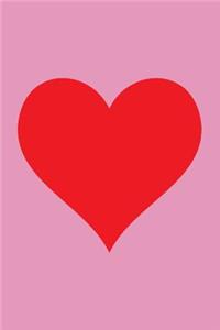 Blank Notebook - 100 Pages - Red Heart on Violet