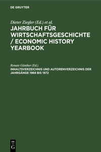 Inhaltsverzeichnis Und Autorenverzeichnis Der Jahrgänge 1968 Bis 1972