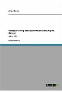 Vorsteuerabzug bei Geschäftsveräußerung im Ganzen