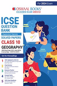 Oswaal ICSE Question Bank Class 10 Geography Book (For 2024 Board Exams)