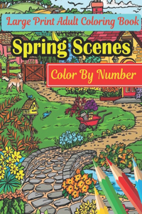 Spring Scenes Color By Number Large Print Adult Coloring Book