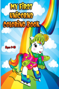 My First unicorns Coloring Book - ages 4-10