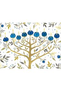 Chanukah Tree of Lights Holiday Embellished Notecards