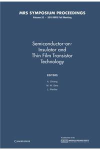 Semiconductor-On-Insulator and Thin Film Transistor Technology: Volume 53