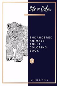 ENDANGERED ANIMALS ADULT COLORING BOOK (Book 3)