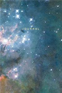 Journal: College Ruled Notebook - 120 Pages - Starry Sky Astronomy in Watercolor