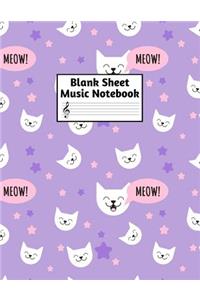 Blank Sheet Music Notebook: Easy Blank Staff Manuscript Book Large 8.5 X 11 Inches Musician Paper Wide 12 Staves Per Page for Piano, Flute, Violin, Guitar, Trumpet, Drums, Cell