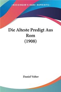 Die Alteste Predigt Aus Rom (1908)
