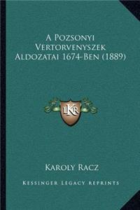 A Pozsonyi Vertorvenyszek Aldozatai 1674-Ben (1889)