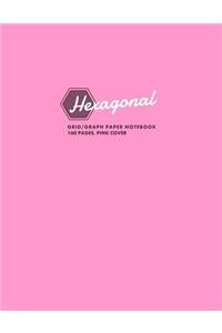 Hexagonal Grid/Graph Paper Notebook, 160 Pages, Pink Cover